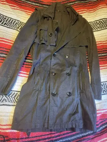 [컨디션 최상] NOID 노아이디 블랙 더블 브레스트 트렌치코트 키요하루