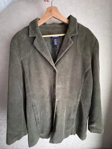 코듀로이 테일러드 자켓 올리브 그린