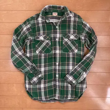 DUBBLEWORKS 그린 체크 플란넬 셔츠 사이즈 40