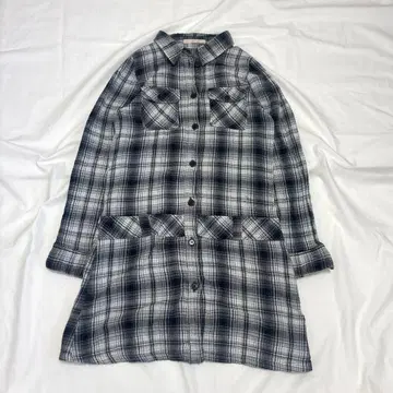 00s varese 발레세 체크 무늬 셔츠 원피스 그레이 면 100%