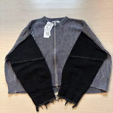 [ 정가 18,500엔 ] 라디에이트 이소재 긴팔 니트 그레이 야마다야