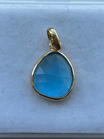 스위스 블루 토파즈 골드 도금 펜던트 탑