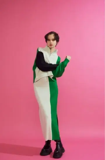 SLY ZIP UP CROPPED TOPS 니트 셋업