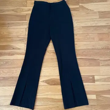 LE PHIL 블랙 플레어 팬츠 슬릿 허리밴딩