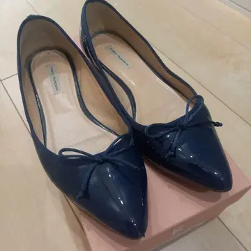 파비오 루스코니 네이비 에나멜 밸리 슈즈 포인트 투 38