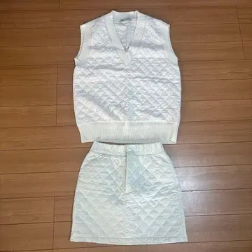 ZARA XS 화이트 퀼팅 셋업