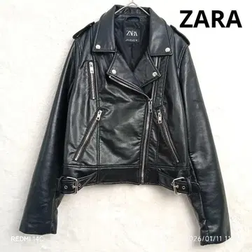 [ ZARA ] 여성용 가죽 더블 라이더 자켓 USA M