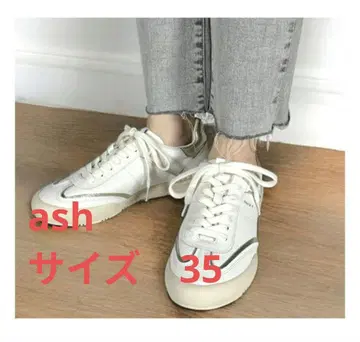 [새상품급] ASH 화이트 가죽 스니커즈 메탈릭 악센트 정가 35000엔