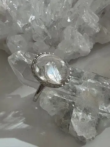 관입수정 반지 실버 925 무지개 있음