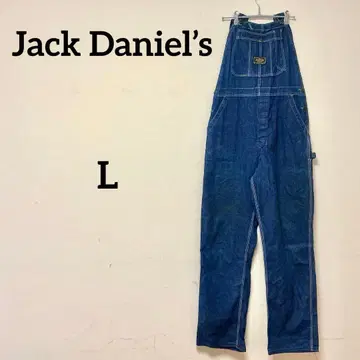 Jack Daniel's 데님 오버롤/멜빵바지 자수 로고 포함