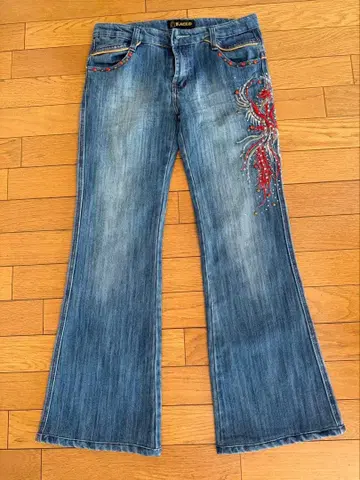 자수 플레어 데님 팬츠 M 사이즈