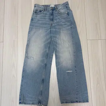 ZARA 배기 데미지 블루 데님 사이즈 38