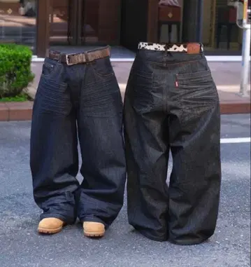 BELVET 배기 리지드 데님