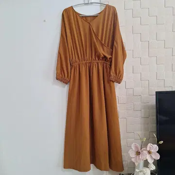 쉽스 khaju 7부 소매 롱 원피스