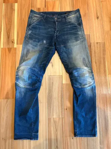 G-STAR 스키니 데님 무릎 패드 포함 다크 블루