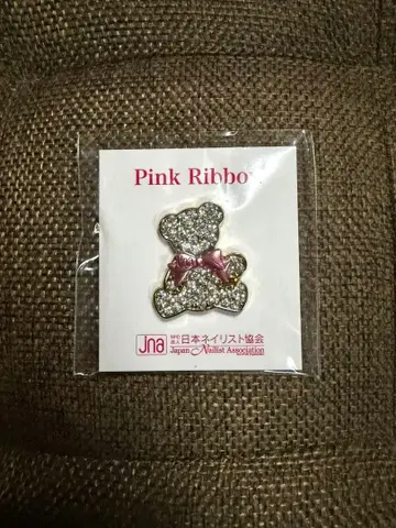 [ 회장 한정판 ] JNA 핑크 리본 배지 곰돌이 일본 네일 협회