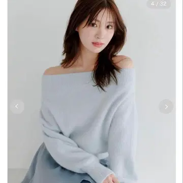 snidel 폭스 알파카 오프숄더 풀오버