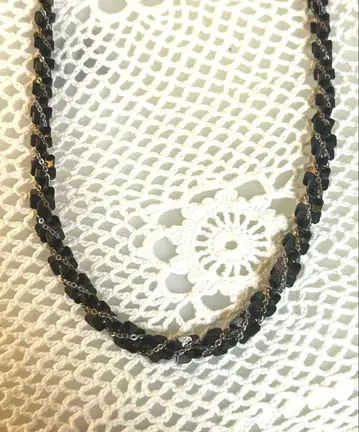 목걸이 액세서리 비즈 블랙 실버 빈티지 Y2K