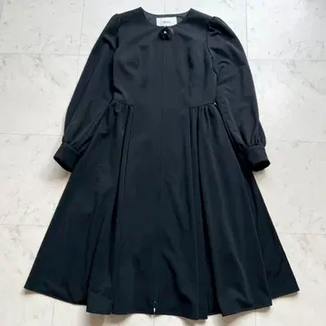 Rene 스트레치 저지 플레어 코트 드레스 집업 블랙 34