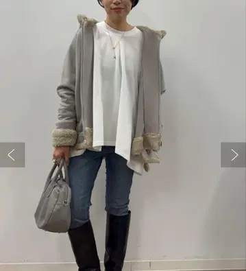 비어즐리 보아 판초 후드티