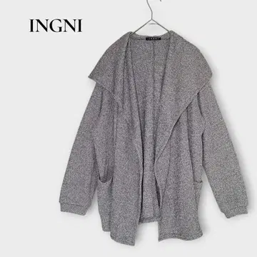 잉그 INGNI 니트 가디건 자켓 후드 그레이 M