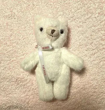 핑크하우스 화이트 곰 코사지