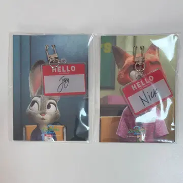 주토피아 2 한국 영화 특전 닉 주디 키링 2개 세트