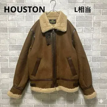 HOUSTON B-3 플라이트 자켓 인조 가죽 페이크 무스탕