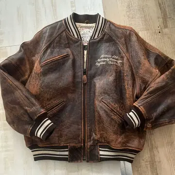 AVIREX 아비렉스 아치 로고 80s 가죽 자켓 천연 가죽 S