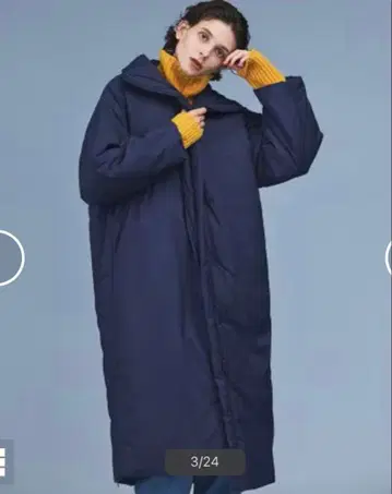 노크 norc 기능성 충전솜 롱 코트 네이비