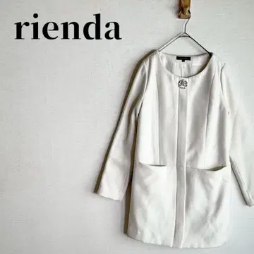 리엔다 노카라 프론트 PK 코트 화이트 y2k 헤이세이 갸루 사이즈 S