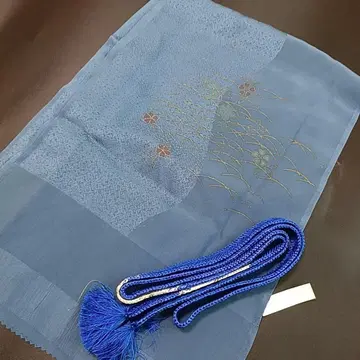 치도리야 센 3 오비 장식 천 허리띠 세트 파랑