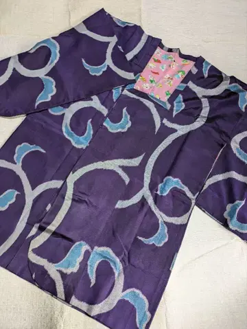 03Ck94 명선 도행 보라색에 당초 앤티크 리메이크 원단 소재용