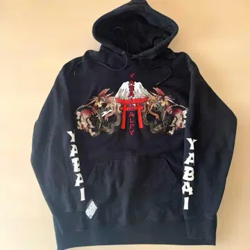 [ 레어 ] GALFY YABAI 스카잔풍 자수 후드 맨투맨
