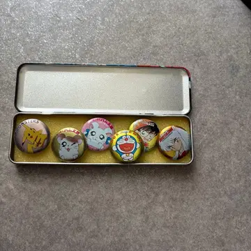 명탐정 코난 소학관 코믹 페어 2001년 골동품 캔뱃지 세트 포켓몬