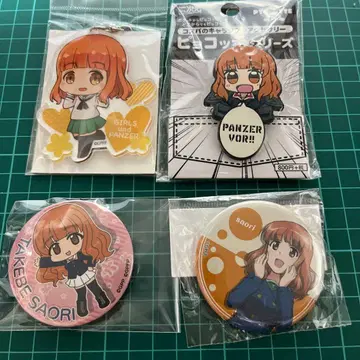 걸즈 & 판처 타케베 사오리 캔뱃지 아크릴 키링 피요코테