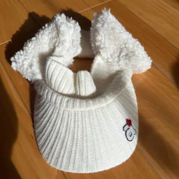 [ archivio ] 화이트 니트 모자 리브 플리스