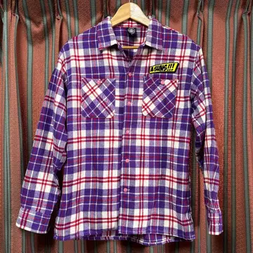 ANDSUNS 퍼플 체크 셔츠