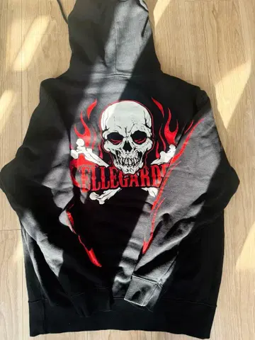 ELLEGARDEN 스컬 디자인 후드티 L 사이즈 블랙