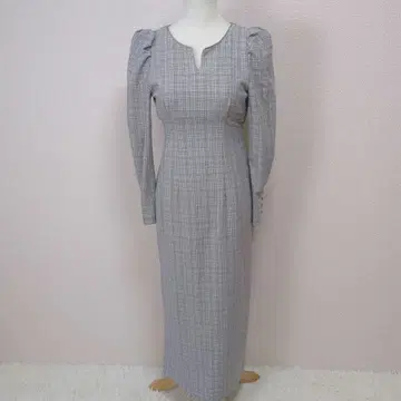 COCO DEAL 축구 체크 I라인 원피스 그레이 계열 사이즈 1