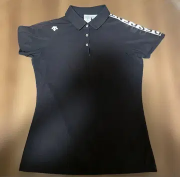 데상트 골프 피케 셔츠 M 블랙 여성 의류 골프 버튼