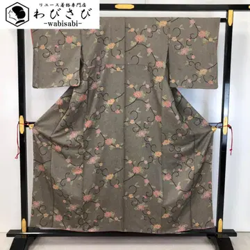 코몬 꽃+덩굴 패턴 사슴 무늬 모노톤 크레이프 원단 K-5013