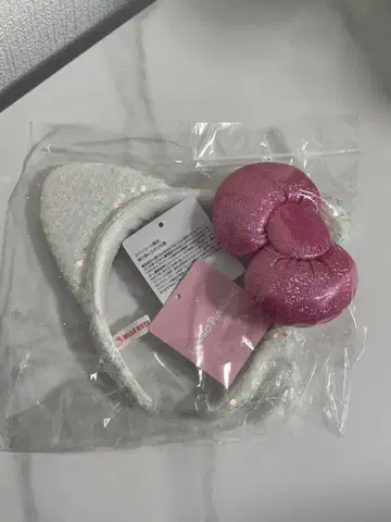 산리오 퓨로랜드 고양이 귀 리본 머리띠