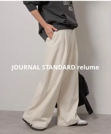 JOURNAL STANDARD relume 코듀로이 턱 와이드 팬츠
