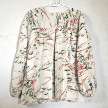 기모노 리메이크 꽃무늬 긴팔 셔츠 벌룬 슬리브