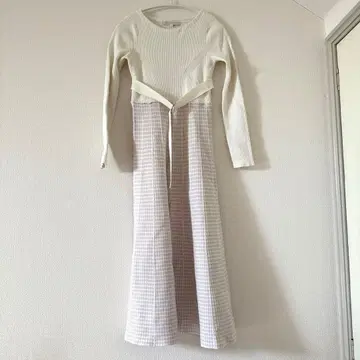 [ 새상품급 ] MERCURY DUO 롱 원피스 니트 화이트 핑크