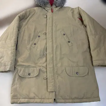 GAP 베이지 퍼 후드 모즈 코트