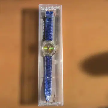 Swatch 메카니컬 파랑 가죽 자동 와인딩