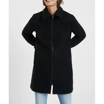 정가 31900엔 Desigual 데시구알 보아 코트 블랙