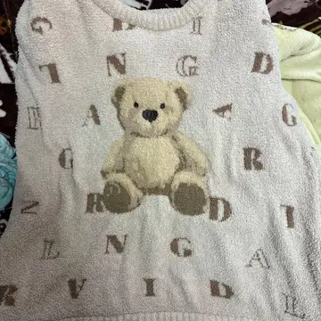 테디베어 자수 타월 원단 상의 (젤라또피케)